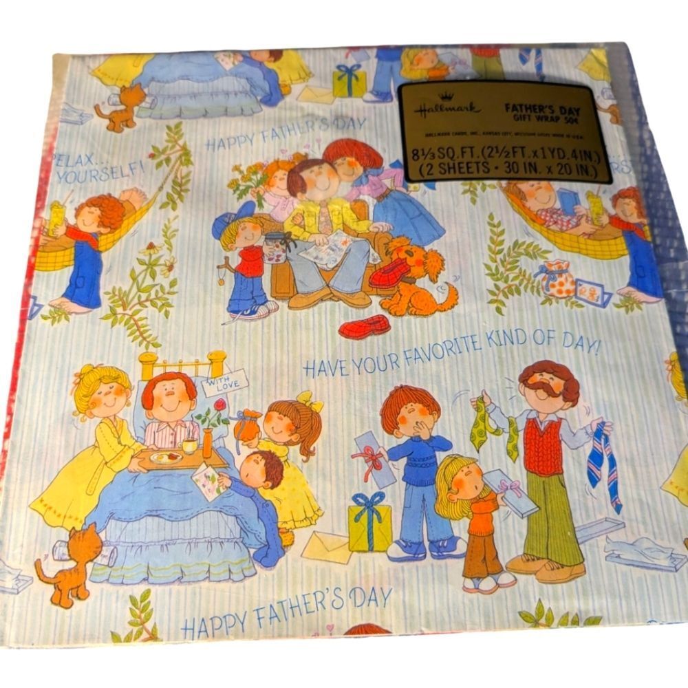 Hallmark Vintage Fathers Day Wrapping‎ Paper NIP